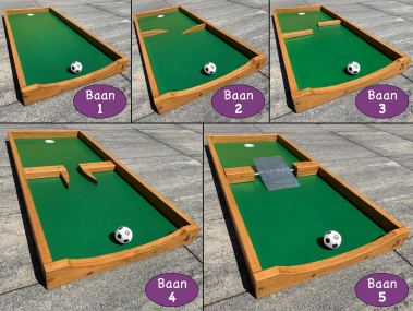 Voetbal midgetgolf - baan 1 t/m 5